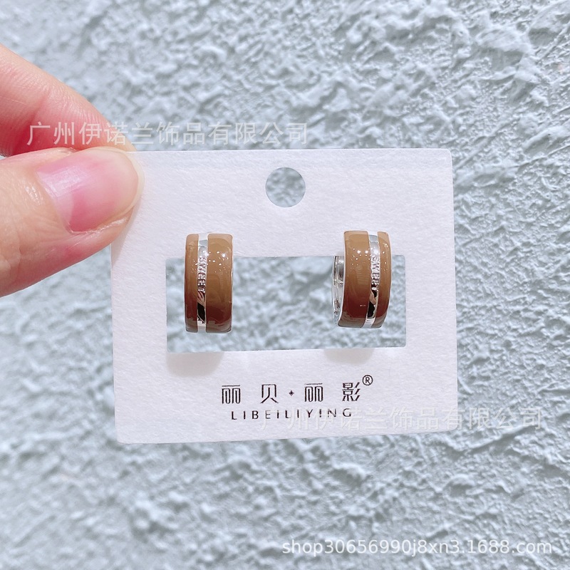 丽银/丽贝丽影甜美可爱闺蜜少女韩版气质滴胶红色蝴蝶结新款耳饰|undefined