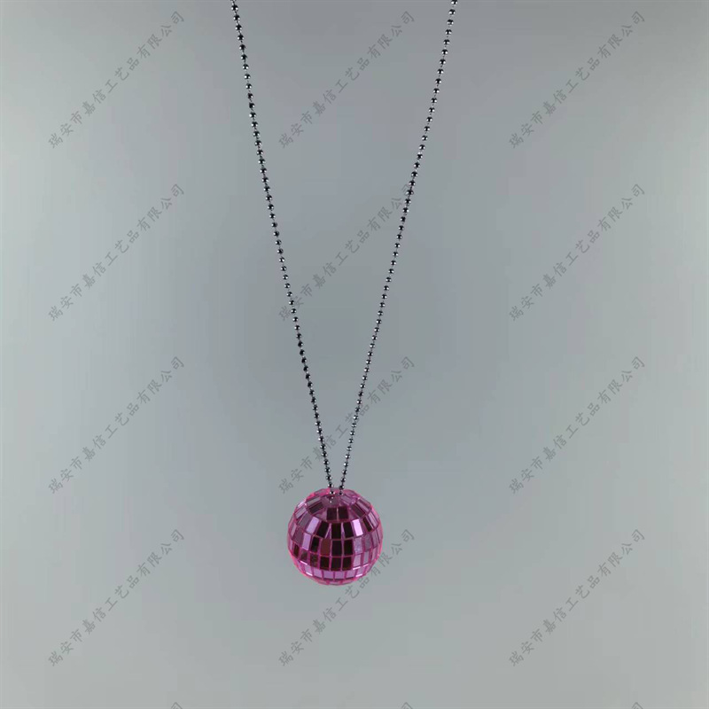 Collar tipo bola de discoteca con efecto láser colorido, decoración colgante para fiestas o Navidad