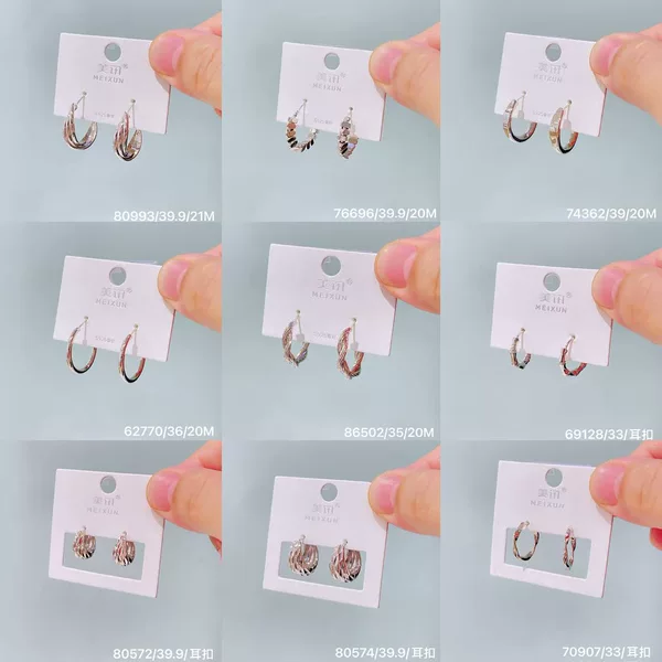 Meixun's new 925 silver plain hoop earrings feature a simple twisted design, are niche and versatile, suitable for everyday wear and commuting