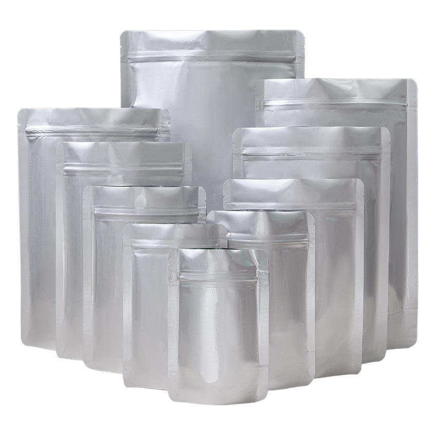 Bolsa autoestable de aluminio puro bolsa de autosellado bolsa de papel de aluminio té bolsa de envasado de alimentos embalaje comida para perros cebo de pescado bolsa sellada a prueba de luz