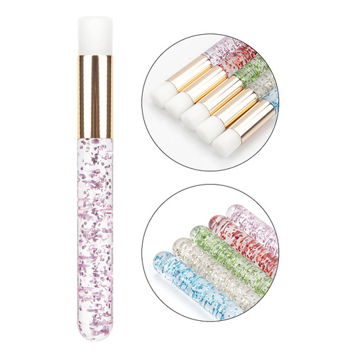 Wholesale Cleaning Nose Brush Crystal Rod Nasal Cleaning Brush Cleaning Eyelash Mousse Brush Acrylic Handle Cleaning Brush