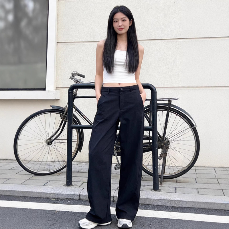 26 New Summer Style Women's Casual Woven Quick-Drying Pants Women's Long Pants Wide-Leg Pants Simple and Fashionable Women's Pants