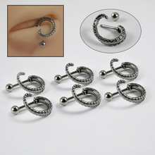跨境穿刺鱿鱼须唇环不锈钢酷拽唇钉鱿鱼触角朋克冷淡穿孔唇饰批发