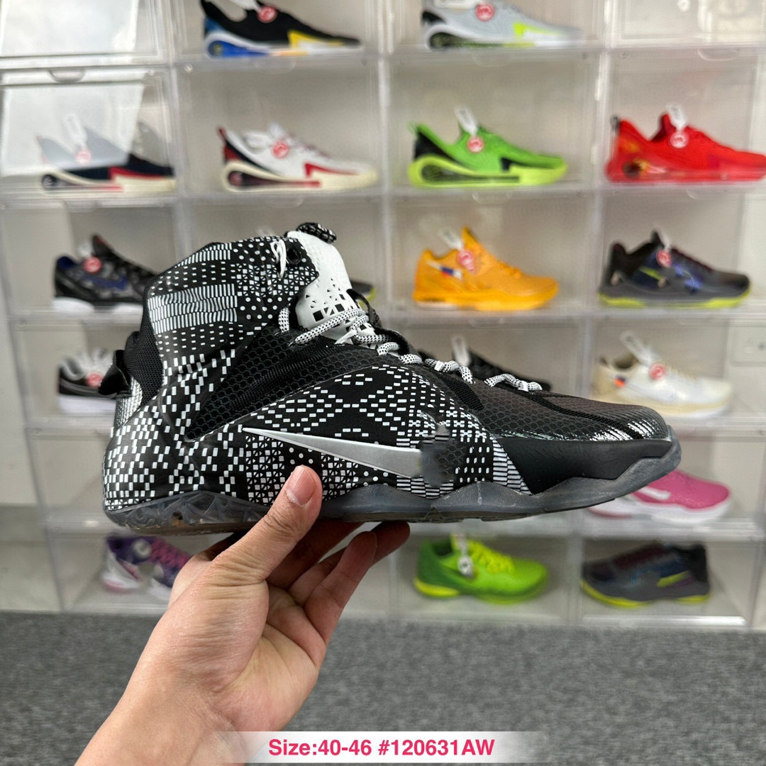 Fábrica transfronteriza LEBRON 12 P.S. ELITE James 12 generación anti-desgaste anti-deslizante amortiguador zapatillas de baloncesto masculinas y femeninas image 11