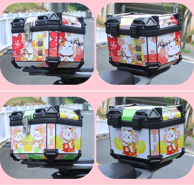 Suitable for motorcycle trunk motorcycle scooter toolbox electric motorcycle universal non-aluminum alloy large rear trunk