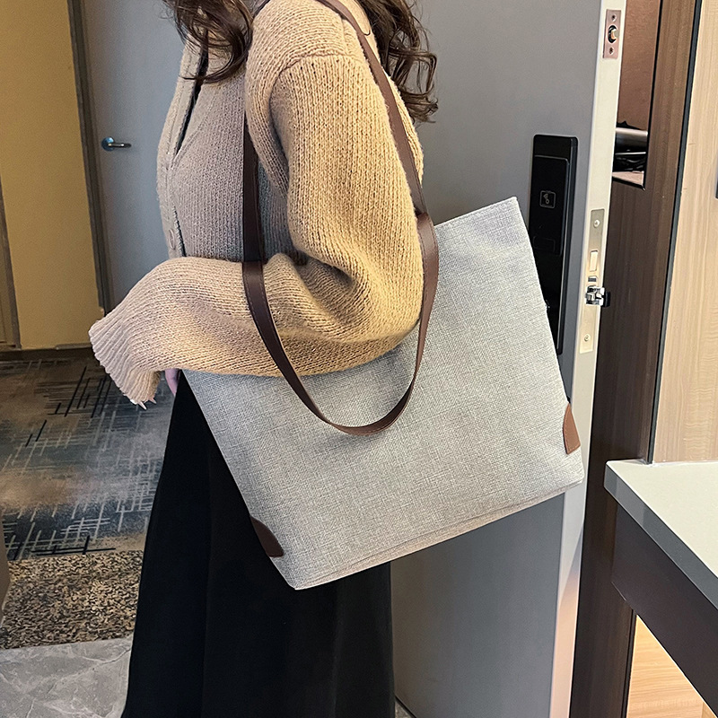 Nuevo bolso de moda de mujer, bolso de algodón y lino, bolso de hombro retro de gran capacidad, bolso de mano casual universal