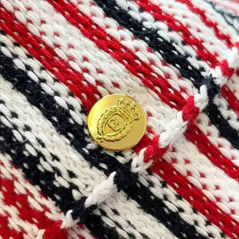 G's 正規バージョン ストライプ シングルブレスト ポロカラー 半袖 ポロシャツ レディース レッド 新品|undefined