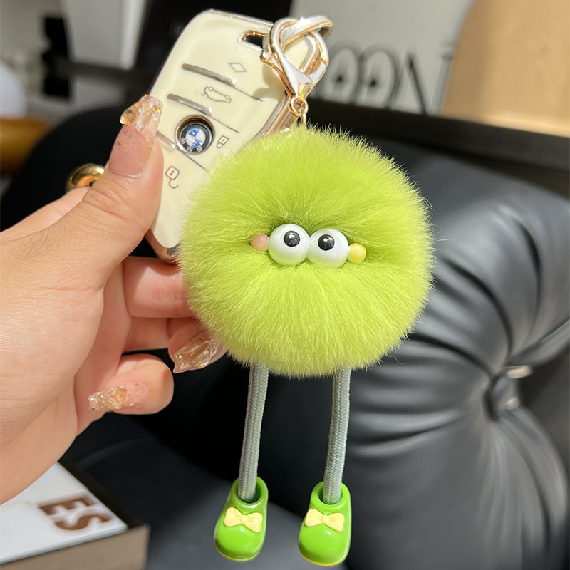 かわいい模造レッキスウサギの長い脚小さなブリケット車のキーホルダーペンダントぬいぐるみバッグペンダントギフト人形人形|undefined