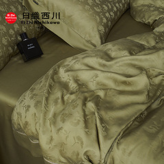 Light luxury and high-end class A 100-count Lenzing Tencel four-piece summer ice silk naked sleeping sheets and quilt cover bedding