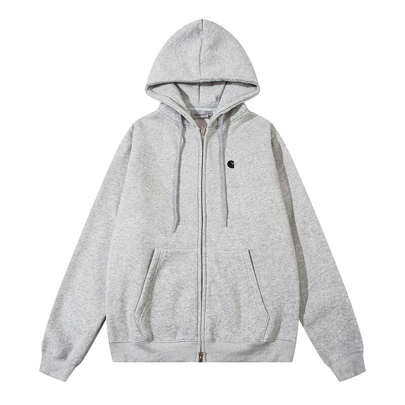 Cross-border e-commerce: Carhartt classic letter-embroidered unisex oversized fleece hoodie