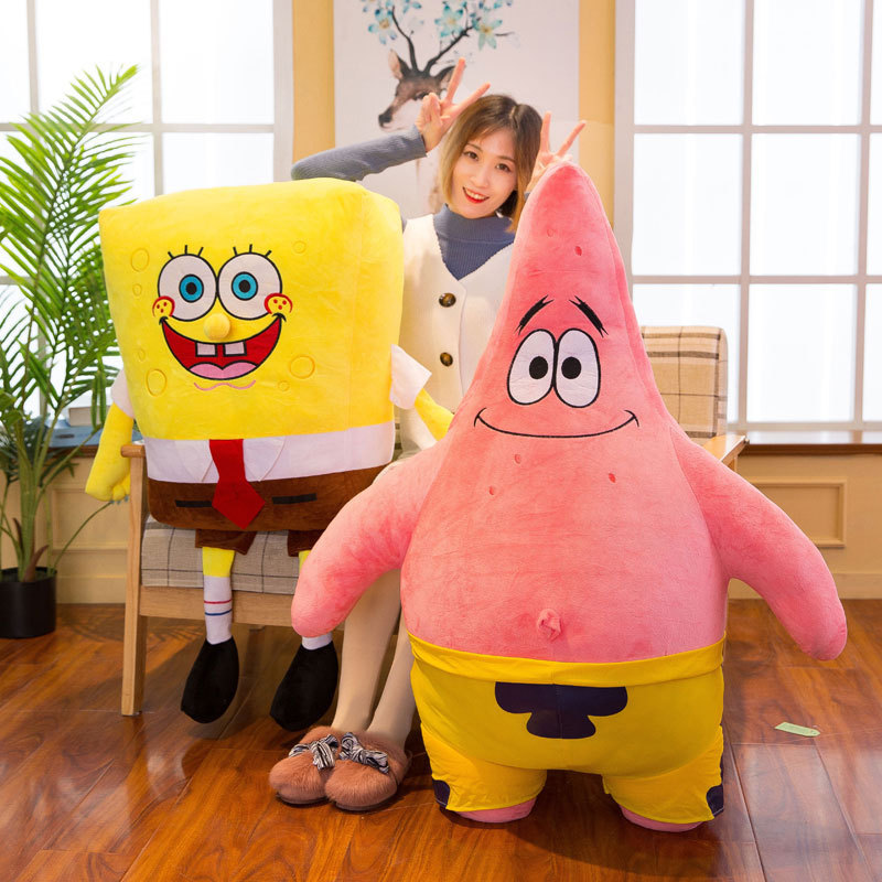 New Plush Toy Patrick Star Spongebob Doll Cloth Doll Pillow Creative Birthday Gift Factory Direct Sale