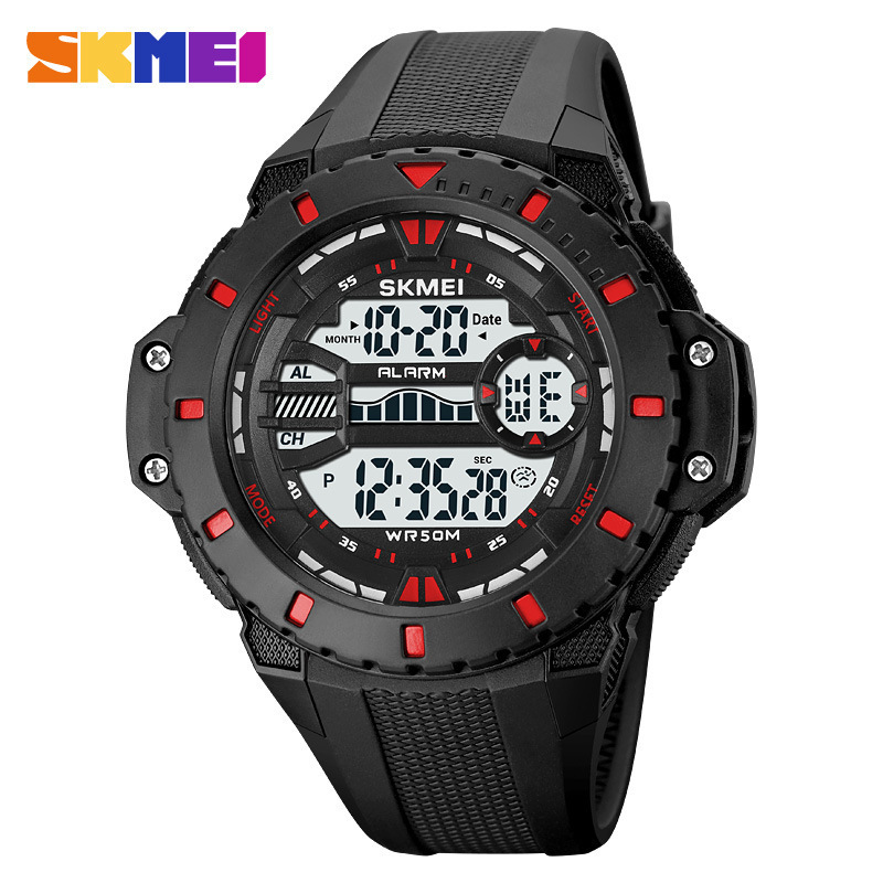 Reloj Electrónico Deportivo de Esfera Grande para Hombre 1885 de PU y ABS, Cronómetro, Impermeable 50m image 8