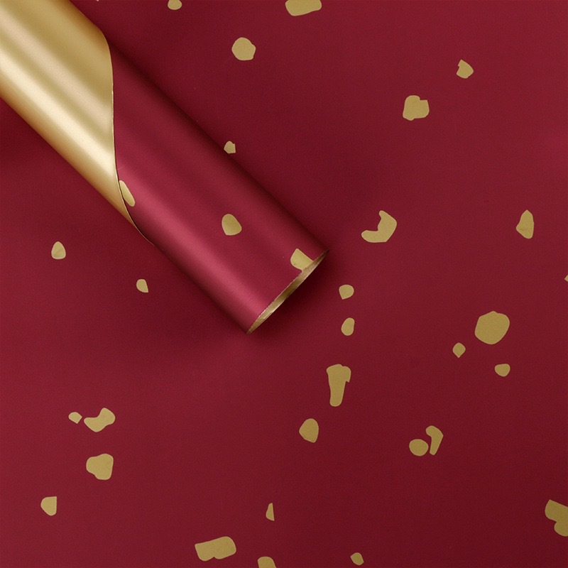 Papel de regalo para ramos de flores Lizhiran, con purpurina dorada, papel dorado de dos tonos, estilo europeo, elegante y resistente al agua.