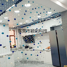 北欧水晶珠帘藤球客厅隔断玄关过道装饰帘卧室门帘风水新挂帘包邮
