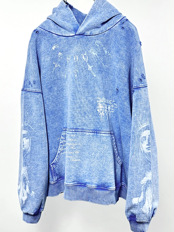 GMABCD vintage washed distressed graphic hoodie detail 2