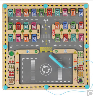 Granos de la pluma magnética de los niños letras inglesas a juego clasificación de color magnético laberinto educación temprana juguetes educativos de madera