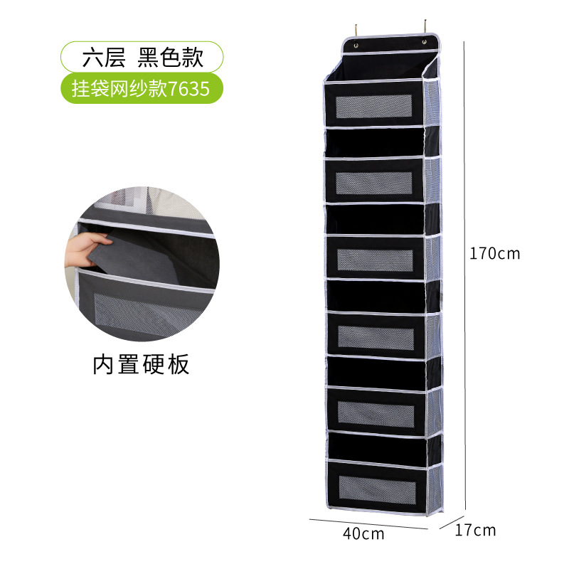 Bolsa colgante de almacenamiento detrás de la puerta Bolsa colgante de almacenamiento de gran capacidad montada en la pared Bolsa de artículos diversos de juguete multicapa plegable con ventana detrás de la puerta