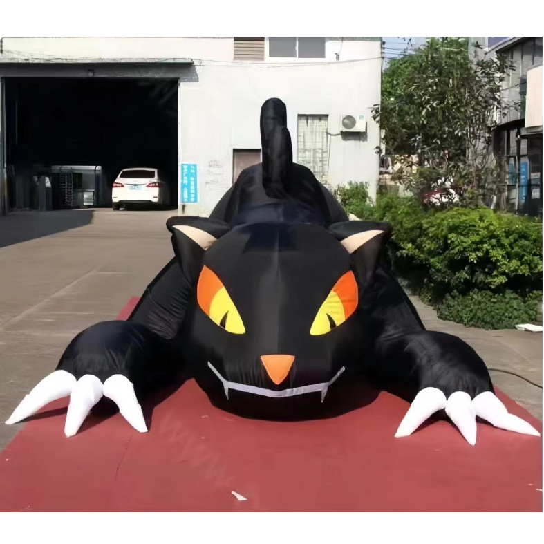 充气仿真黑猫创意气模户外场景引流商场酒吧万圣节恐怖装饰