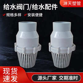 PVC工业翻板底阀 PVC塑料底阀工厂销售 灰色翻板塑料底阀现货