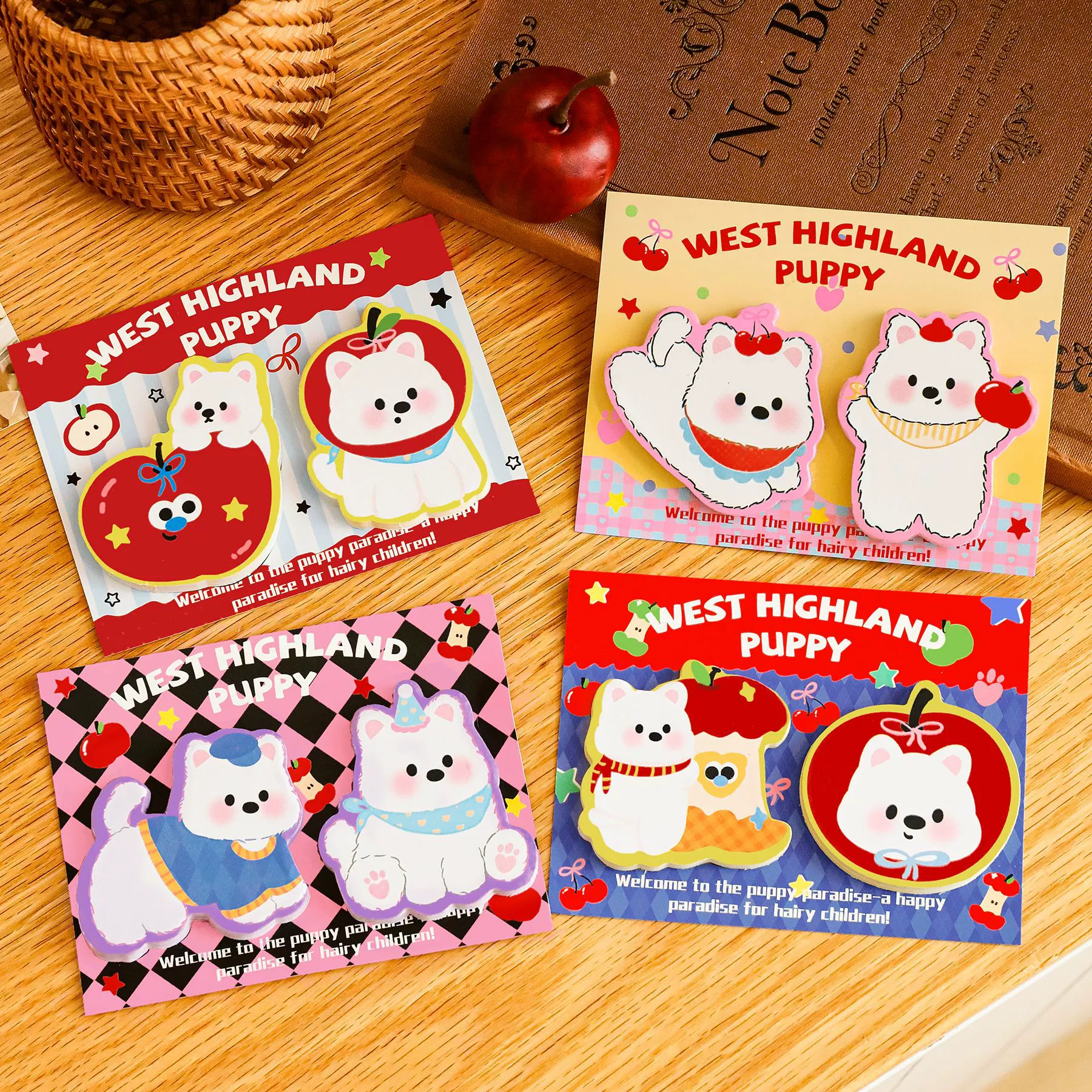 Карикатурные заметки-приколы Комбинация Записки Post-It West Highland Student Cute Handbook Note Paper Office Memo Message Poster N Times Poster