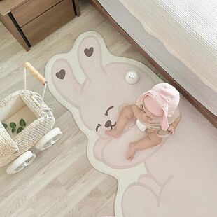 INS Children's Room Plush Game Mat Rabbit Printing and Dyeing Carpet Baby Crawling Mat Carpet Photography Props