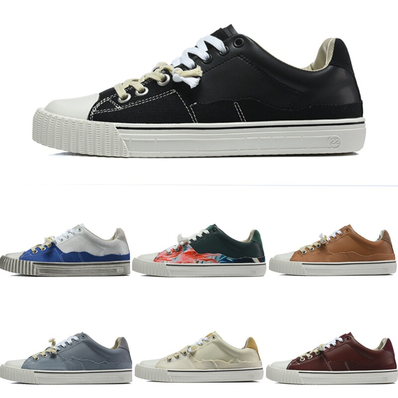 Putian Foreign Trade Maison European Collection Evolution Unisex Color-Block Cowhide Canvas Low-Top Casual Sneakers Putian Foreign Trade Maison European Collection Evolution Unisex Color-Block Cowhide Canvas Low-Top Casual Sneakers