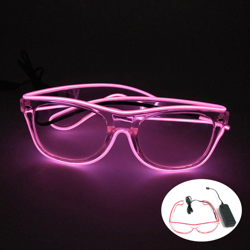 Lentes transparentes LED gafas luminosas de noche bar animador luminoso prop fiestas de música gafas flash LED