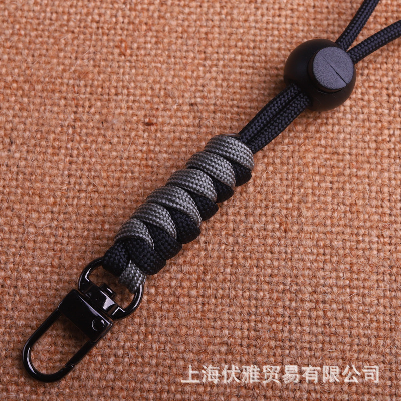 Z20 fabricante en stock color paraguas cuerda tejida clave cuerda teléfono móvil equipo electrónico tarjeta cordón contraste color tejido