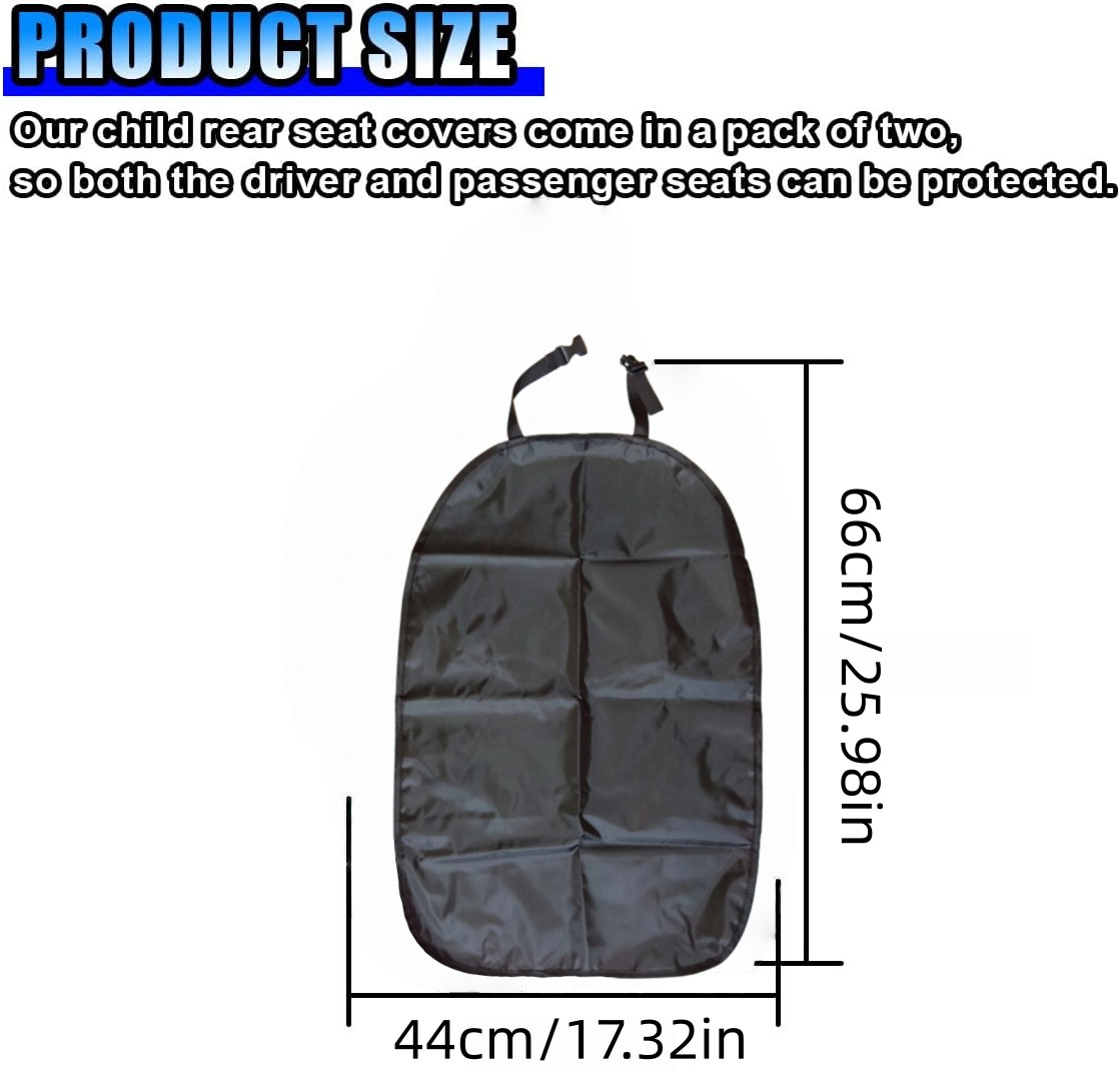 Car Seat Back Anti-Kick Pad Universal Model Front Seat Back Child Anti-Kick Anti-Dirt Storage Bag Organizer Supplies