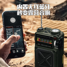 LEM多功能手搖發電收音機太陽能充電手電筒戰備防災應急生存批發