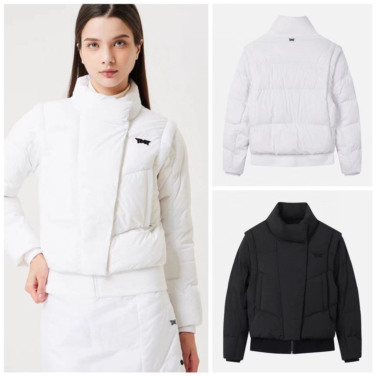 Winter Golf Women's Long Sleeve down Jacket Versatile Stand Collar White Duck down Warm Detachable Vest Thickened Skirt