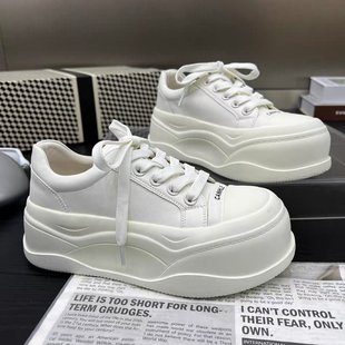 Thick Sole Lightweight White Shoes Women's 2025 New Early Spring Height Increasing Casual Shoes All-match Platform Shoes Sports Sneakers Women's Shoes