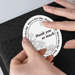 批發復古花卉貼紙橢圓thankyou打包紙盒裝飾貼禮盒密封不乾膠