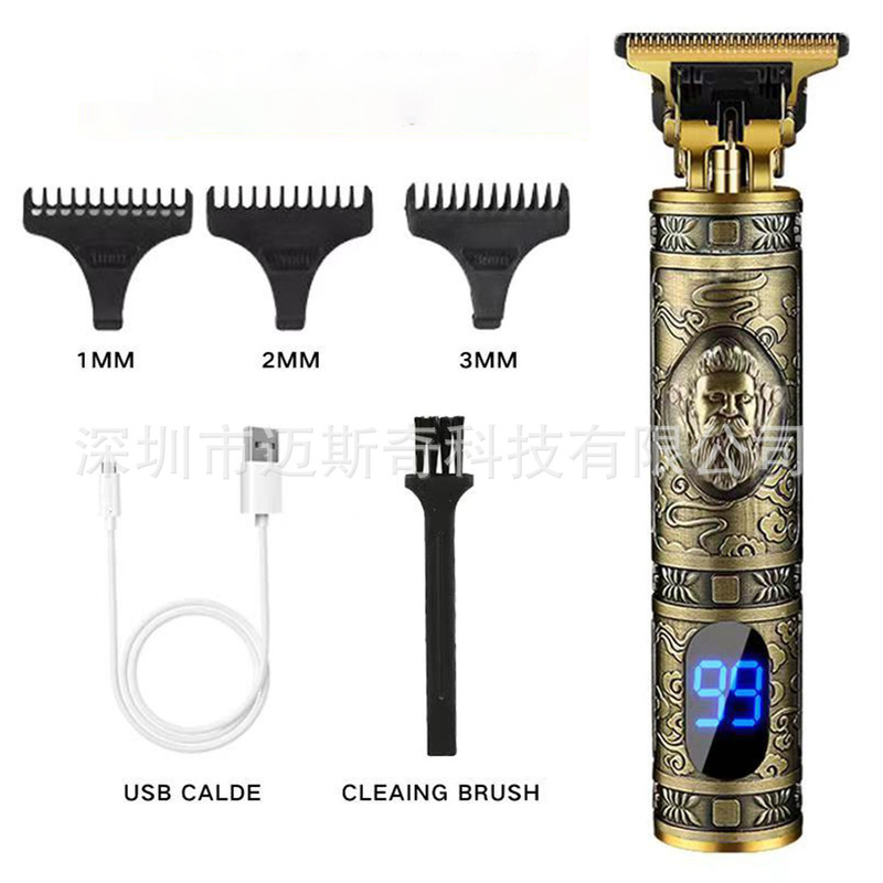 Meskyusb Rechargeable T9 Baldheaded Hair Clipper Electric Hair Clipper Shaver Trimmer 0mm Hair