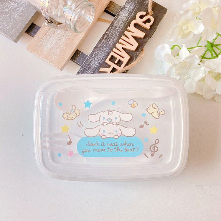 Caja de almuerzo de pescado feo de dibujos animados caja de almuerzo de estudiante de doble rejilla caja de almuerzo anti-desbordamiento vajilla de estilo japonés con arroz