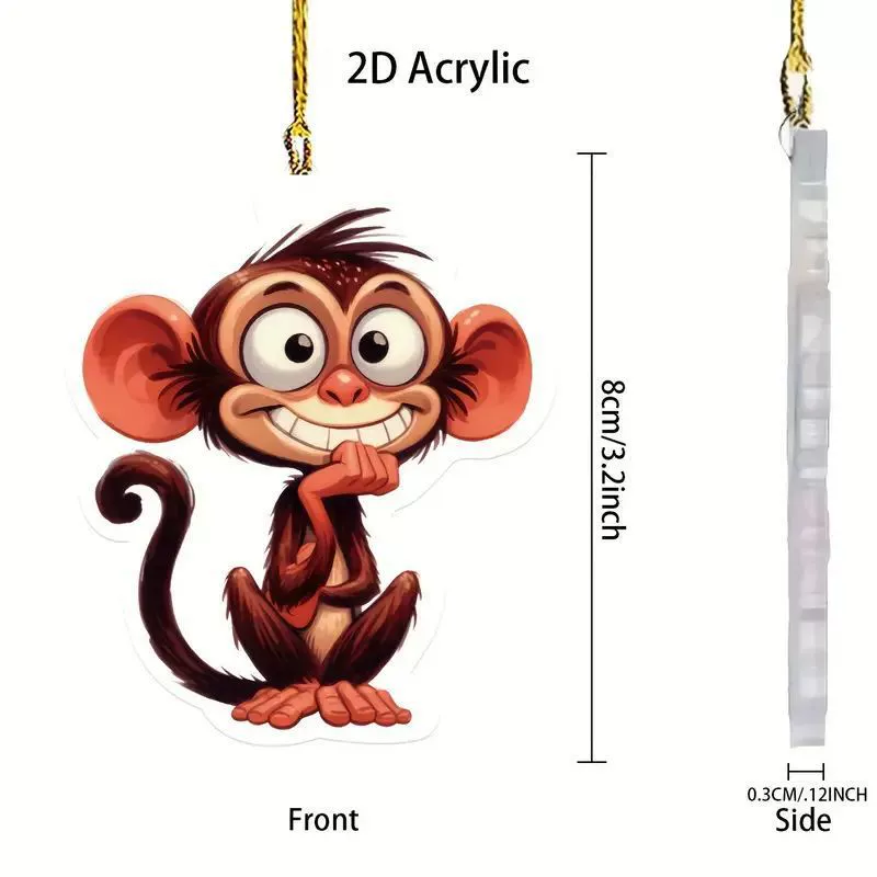 Симпатичная маленькая обезьяна 2d автомобильный кулон трансграничный новый акриловой самолет зеркало заднего вида украшения рюкзак подвеска