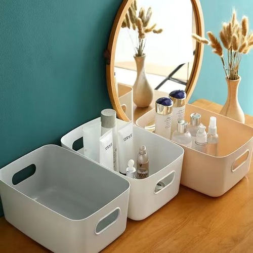 Storage box desktop cosmetics storage sundry organizer storage basket plastic snack home living room storage box