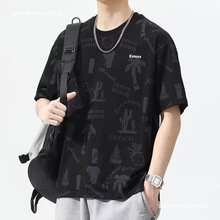 2025新款潮牌短袖t恤男款春夏季圆领ins潮流美式半袖休闲圆领上衣