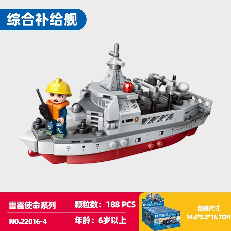 Bloqueo de construcción de iluminación 22016 Thunder misión submarino nuclear buque de ataque anfibio J15 modelo regalo para niños