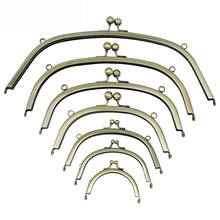 kiss lock 7.5-30.5cm 半圆口金 古铜色圆珠头手袋铁铰配件批发