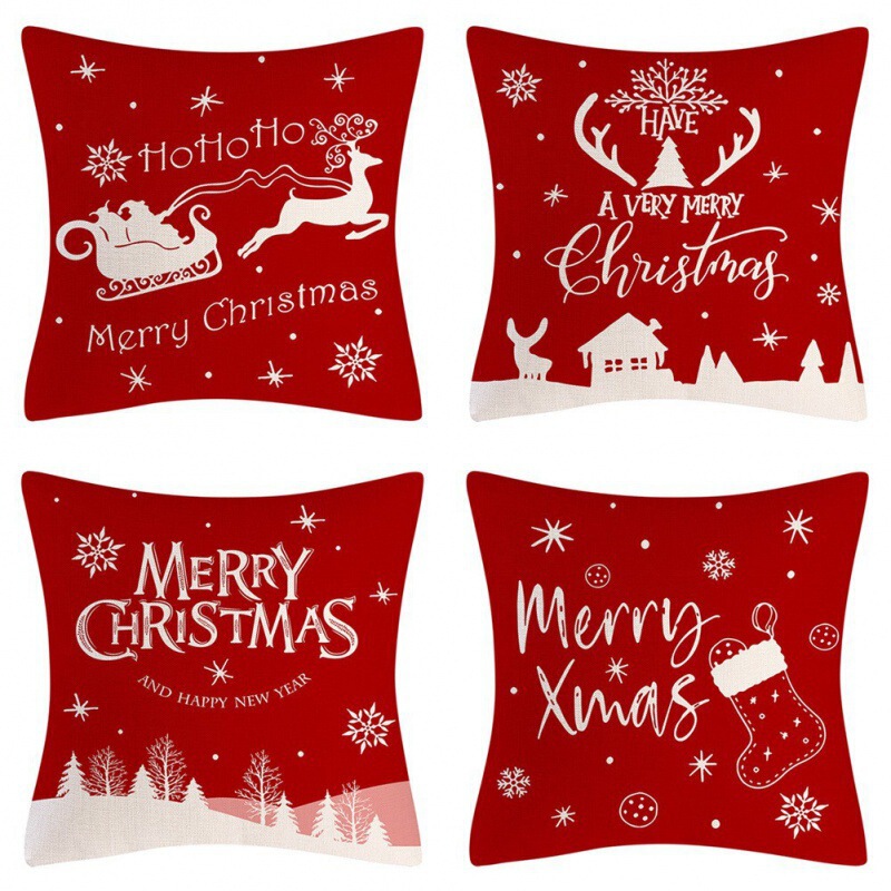 クリスマス枕カバー家の装飾枕 4 点セットリビングルームソファクッションカバー寝室の枕メーカー卸売|undefined
