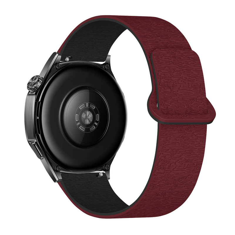 适用华为GT4/gt5/watch5三星watch4运动风木纹软磁硅胶磁吸手表带|undefined