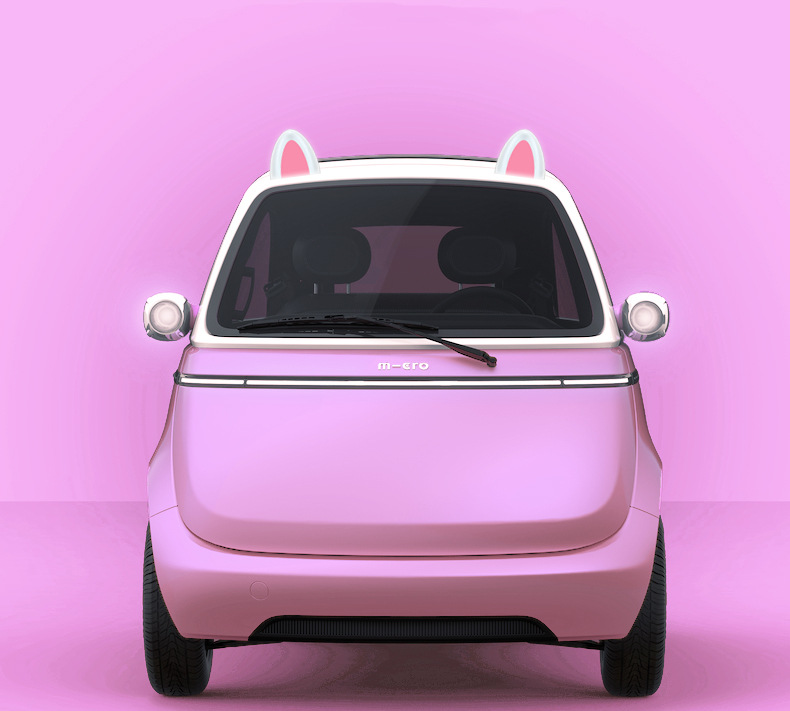 Factory Direct Sales Cute Cartoon Cat Ear Decorations Solar Charging-Free Lights Car Exterior Ornaments Modified Decorative Lights