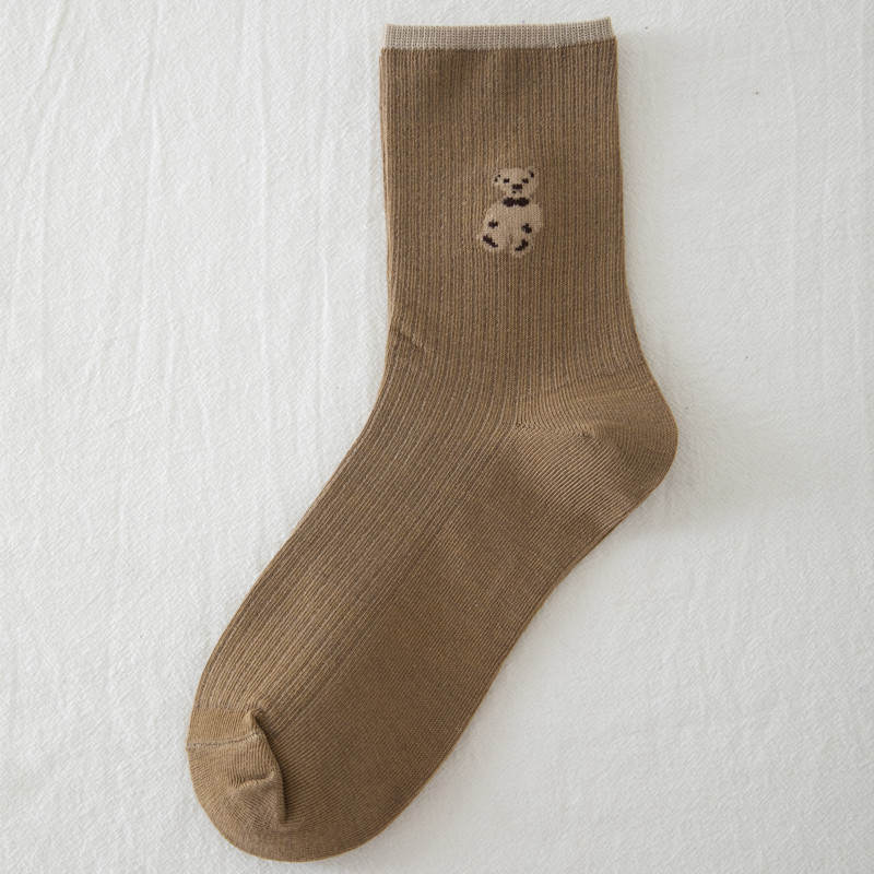 Fashion Mid-tube Autumn And Winter Bear Polyester-cotton Long Socks display picture 5