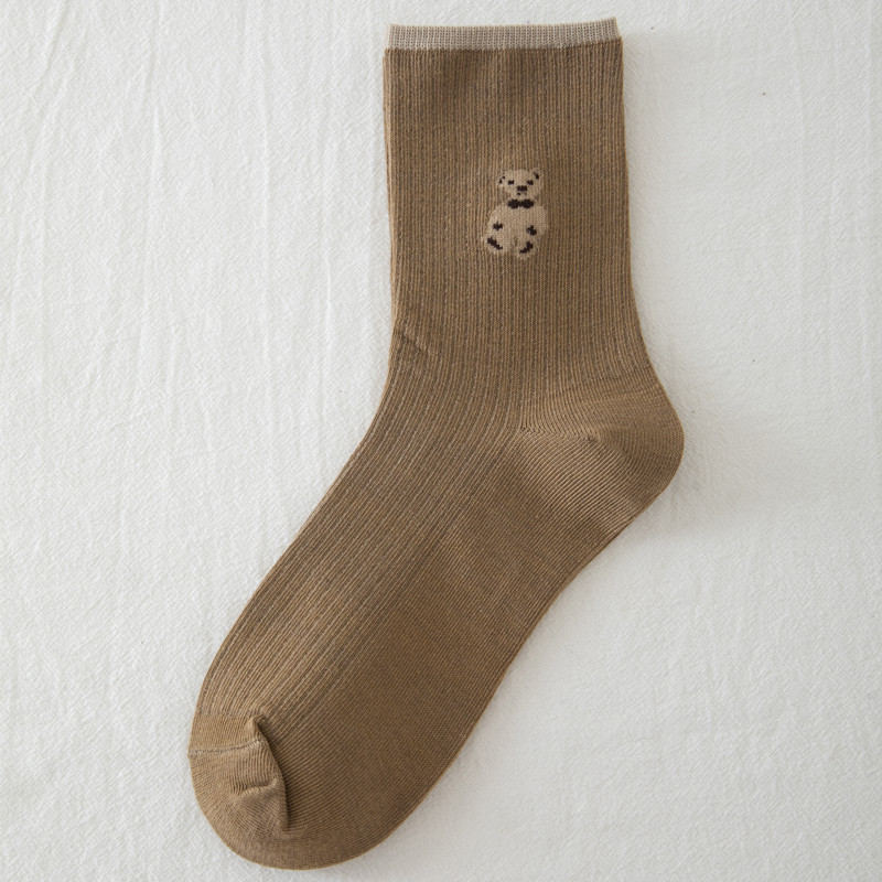 Chaussettes Longues En Polyester Et Coton Ours Automne Et Hiver À La Mode display picture 5