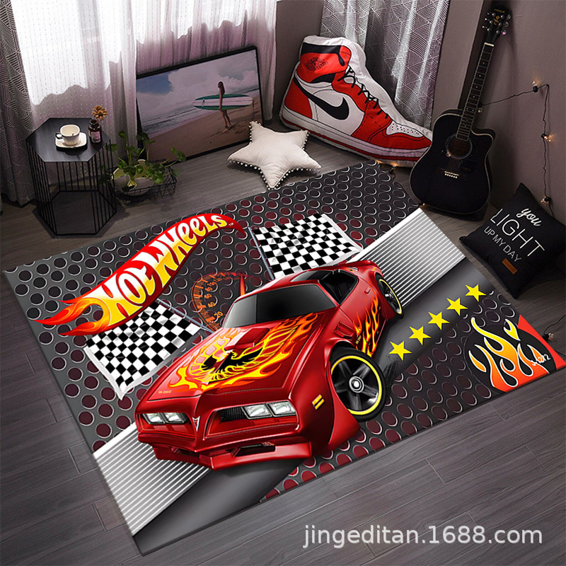 Cross-Border Style Temu Trendy Car Cartoon Image Printed Crystal Velvet Carpet Racing Game Mat in Stock Cross-Border Style Temu Trendy Car Cartoon Image Printed Crystal Velvet Carpet Racing Game Mat in Stock