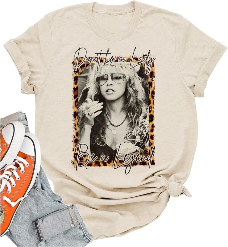 Women Graphic t Shirt Vintage Rock Band T-Shirt Casual Country Concert Clothing Cute Short Sleeve Rock