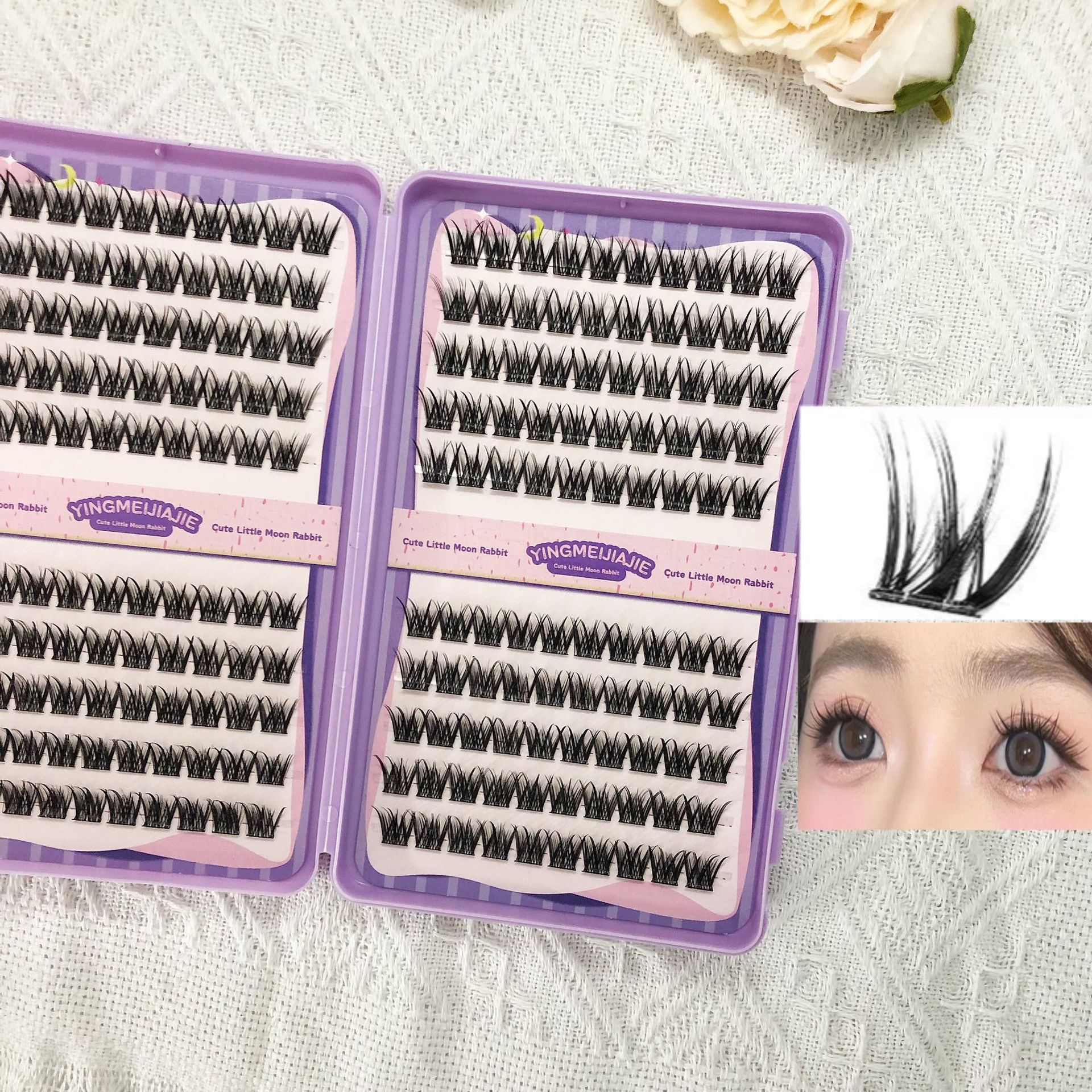 20 filas de paquete de regalo de pestañas falsas transfronterizas YF24 apariencia natural deformación gruesa nueva pestañas falsas sin pegamento