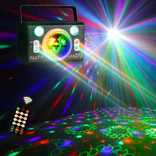 Cross-Border stage lighting remote control voice-controlled strobe light LED laser light KTV bar disco laser projection decorative light