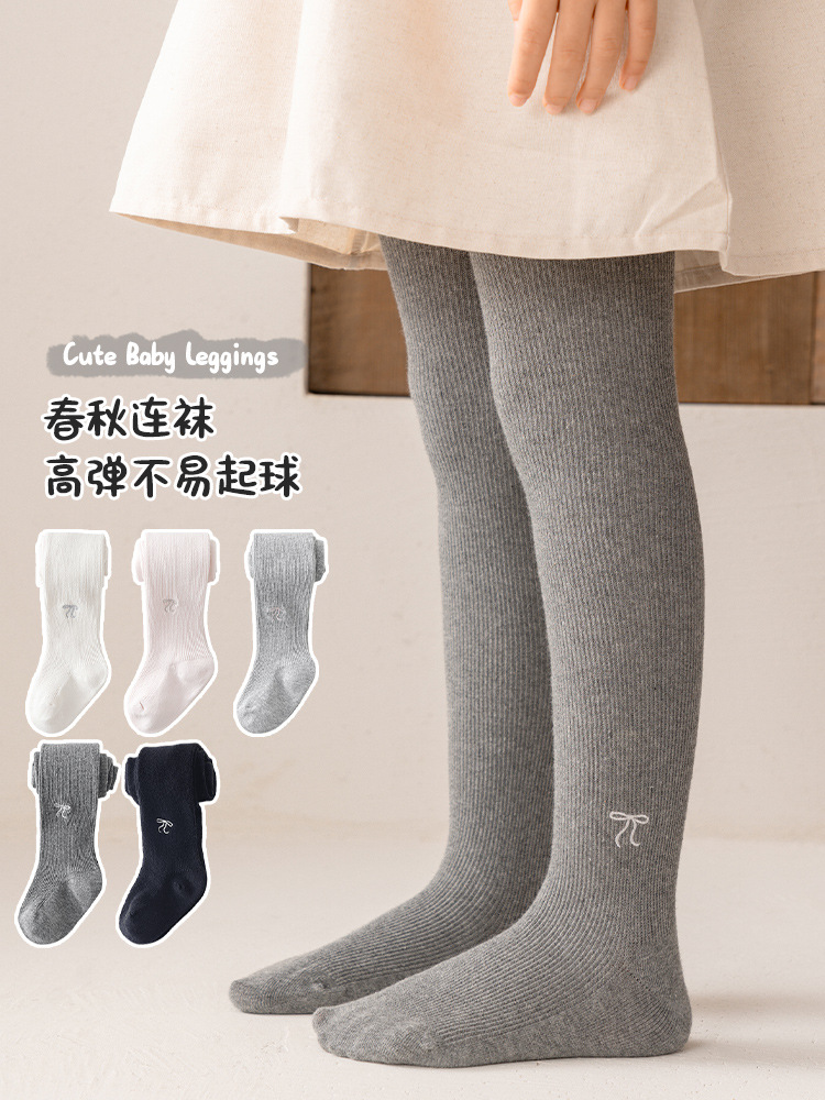 Spring thin tights with bow